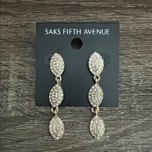 Saks Fifth Avenue Gold and Silver Drop Earrings